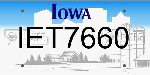 IET7660 Iowa License Plate