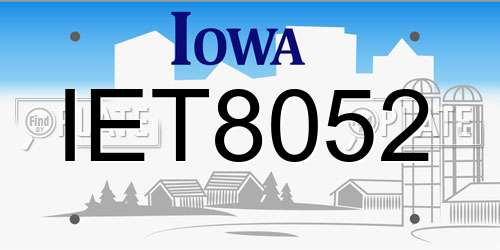 IET8052 Iowa License Plate