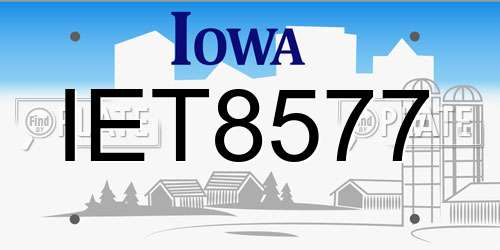 IET8577 Iowa License Plate