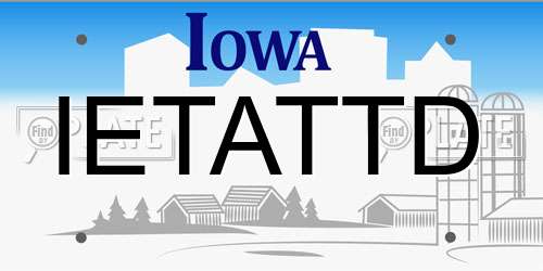 IETATTD Iowa License Plate