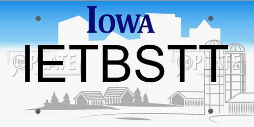IETBSTT Iowa License Plate