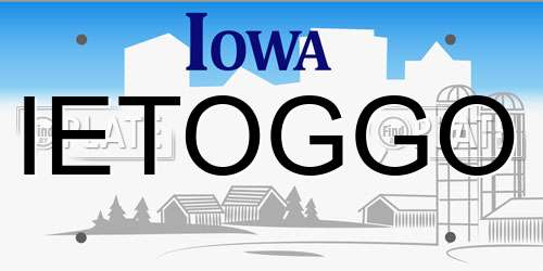 IETOGGO Iowa License Plate