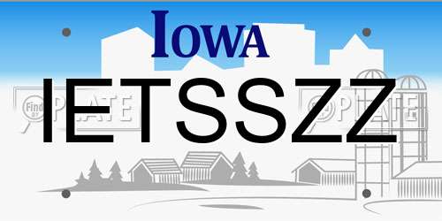 IETSSZZ Iowa License Plate
