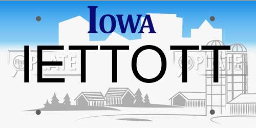 IETTOTT Iowa License Plate