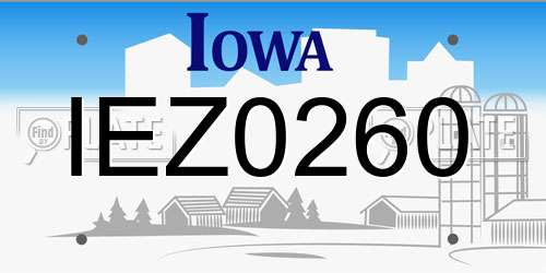 IEZ0260 Iowa License Plate