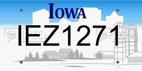 IEZ1271 Iowa License Plate