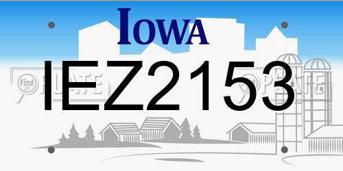 IEZ2153 Iowa License Plate