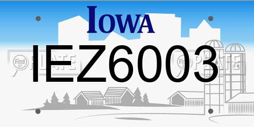 IEZ6003 Iowa License Plate