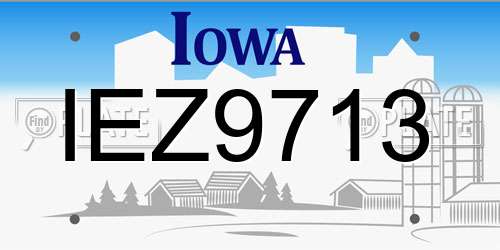 IEZ9713 Iowa License Plate