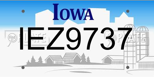 IEZ9737 Iowa License Plate