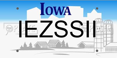 IEZSSII Iowa License Plate