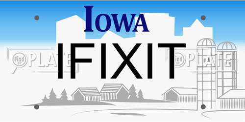 IFIXIT Iowa License Plate