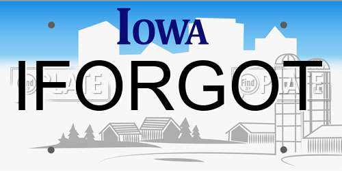 IFORGOT Iowa License Plate