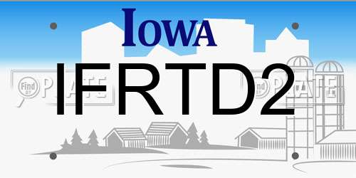 IFRTD2 Iowa License Plate