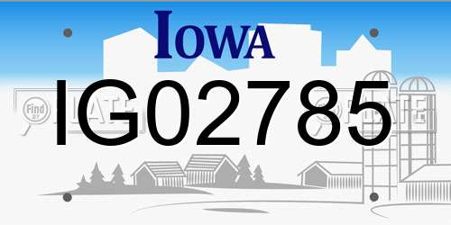 IG02785 Iowa License Plate