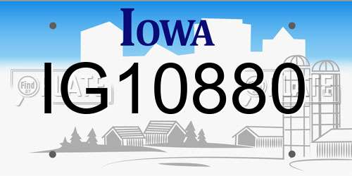 IG10880 Iowa License Plate