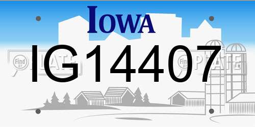 IG14407 Iowa License Plate