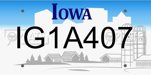 IG1A407 Iowa License Plate
