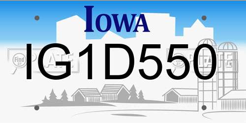 IG1D550 Iowa License Plate