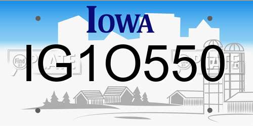 IG1O550 Iowa License Plate