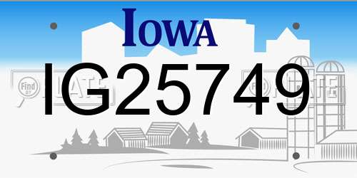 IG25749 Iowa License Plate