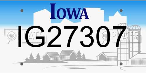 IG27307 Iowa License Plate