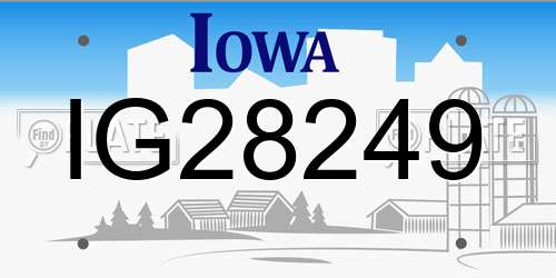 IG28249 Iowa License Plate
