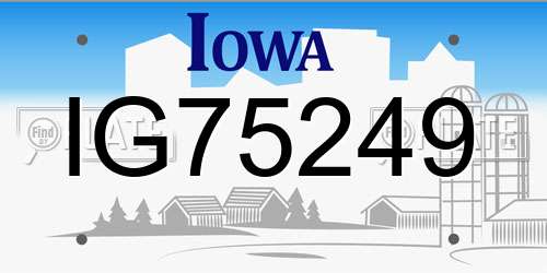 IG75249 Iowa License Plate
