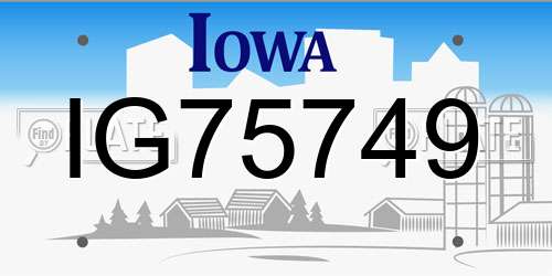 IG75749 Iowa License Plate