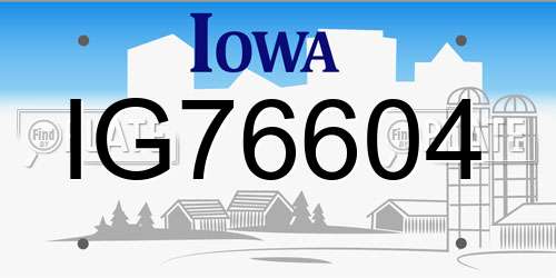 IG76604 Iowa License Plate