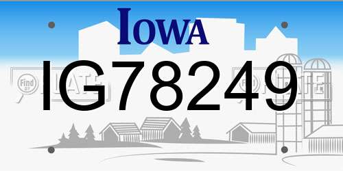 IG78249 Iowa License Plate