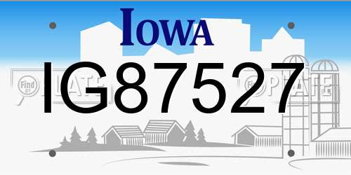 IG87527 Iowa License Plate