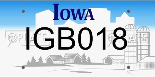 IGB018 Iowa License Plate