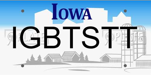 IGBTSTT Iowa License Plate