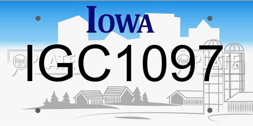 IGC1097 Iowa License Plate