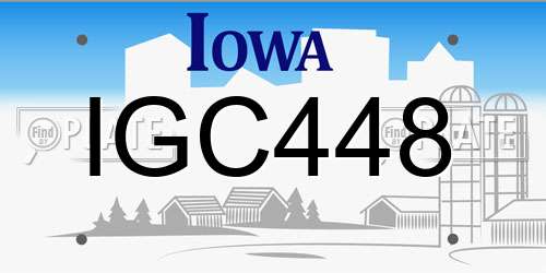IGC448 Iowa License Plate