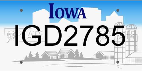 IGD2785 Iowa License Plate