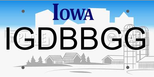IGDBBGG Iowa License Plate