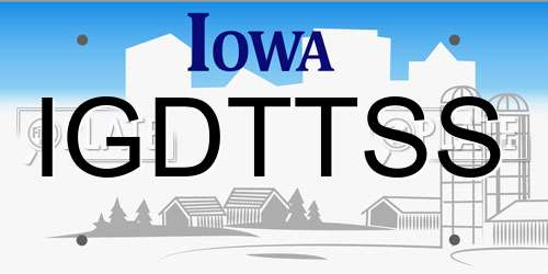 IGDTTSS Iowa License Plate