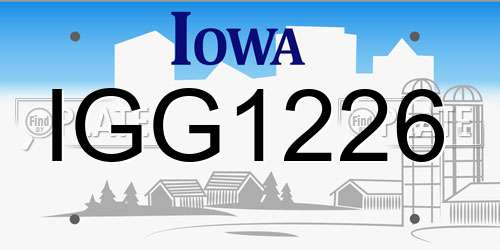 IGG1226 Iowa License Plate