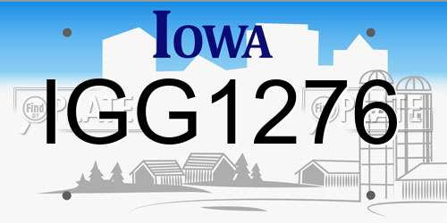 IGG1276 Iowa License Plate