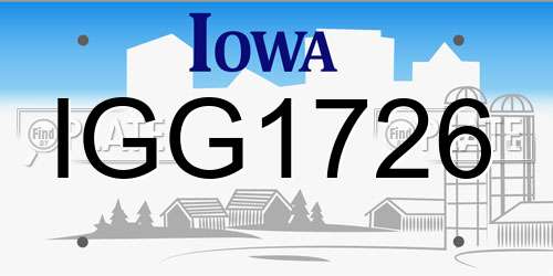 IGG1726 Iowa License Plate