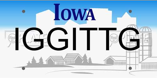 IGGITTG Iowa License Plate