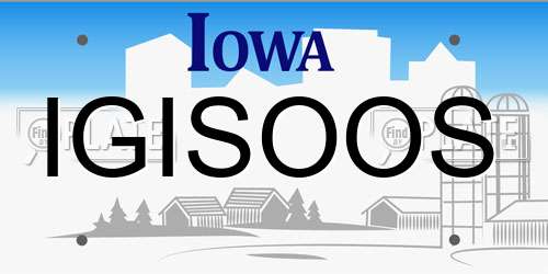 IGISOOS Iowa License Plate