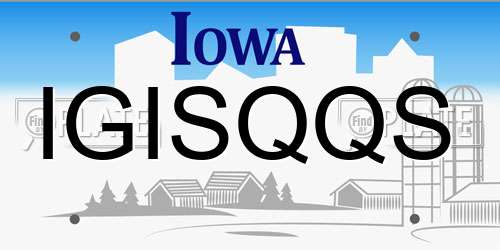 IGISQQS Iowa License Plate