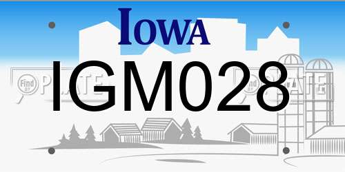 IGM028 Iowa License Plate
