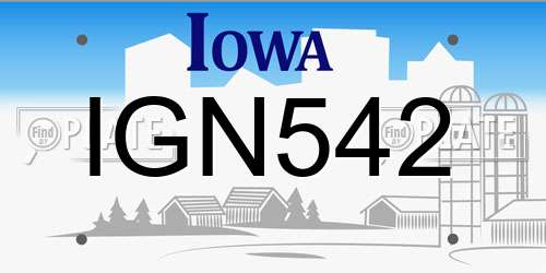 IGN542 Iowa License Plate