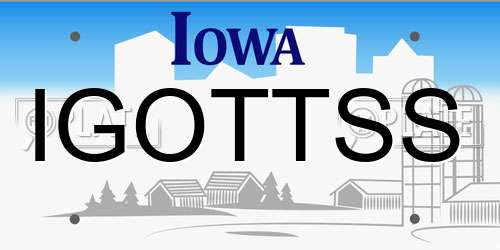 IGOTTSS Iowa License Plate
