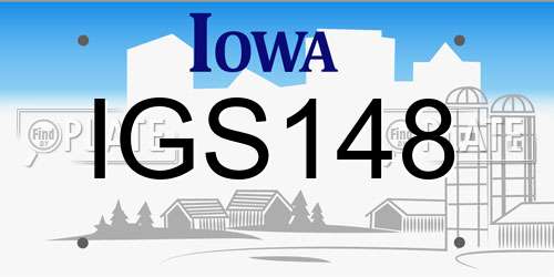 IGS148 Iowa License Plate