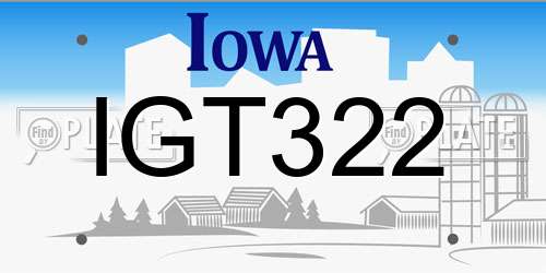 IGT322 Iowa License Plate